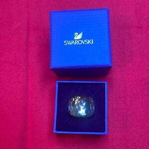 Swarovski Multi Faceted Silver/Black Ring